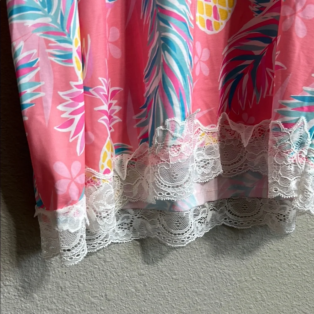 Simply Southern Floral Pink Women's Robe and Nightgown Set NWT Large - Picture 5 of 12